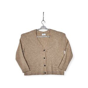 Old Navy Heather Camel Slouch Cardigan Sweater Soft Knit Button Up Large